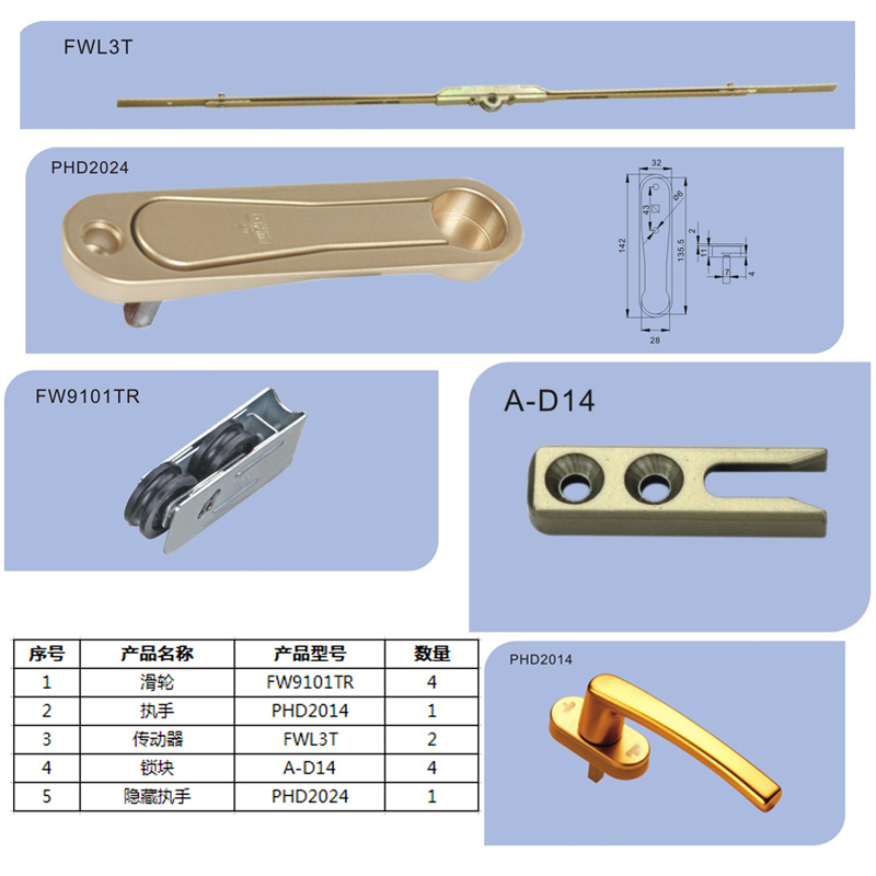 推拉门窗五金系统